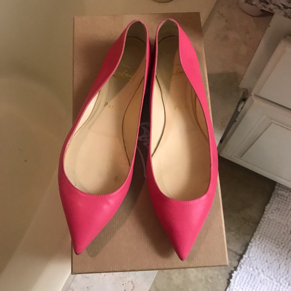 Stylish Pink Louboutin Flats